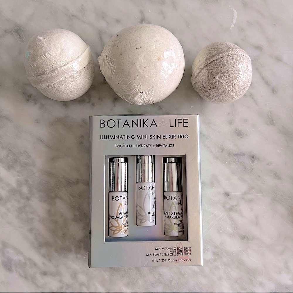 Botanika Life Illuminating Mini Skin Elixir Trio and CBD Bath Soaks